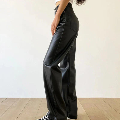 Malisora – Elegante schwarze Lederhose