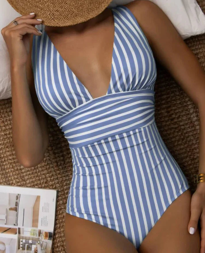 Emilia | Gestreifter Sommer-Chic Badeanzug