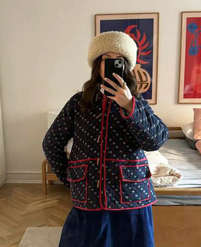 PATCHWORK-JACKE MIT BLUMENDRUCK VON AMY