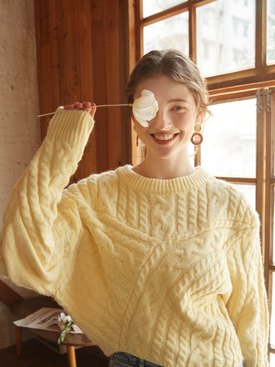 Zopfmuster-Pullover | Oversized-Look | Gemütlicher Stil