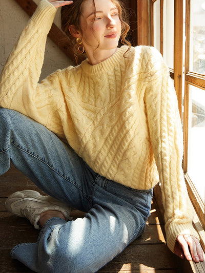 Zopfmuster-Pullover | Oversized-Look | Gemütlicher Stil