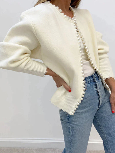 Avelena | Cardigan mit Perlenbesatz