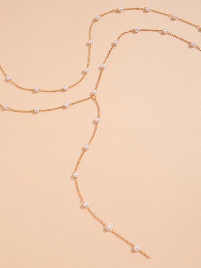 Goldbeschichtete handgemachte Perlenkette