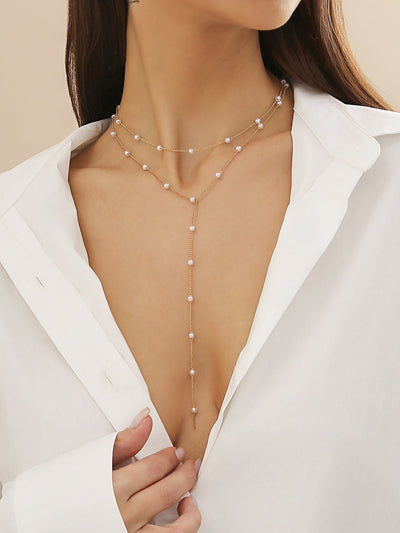 Goldbeschichtete handgemachte Perlenkette