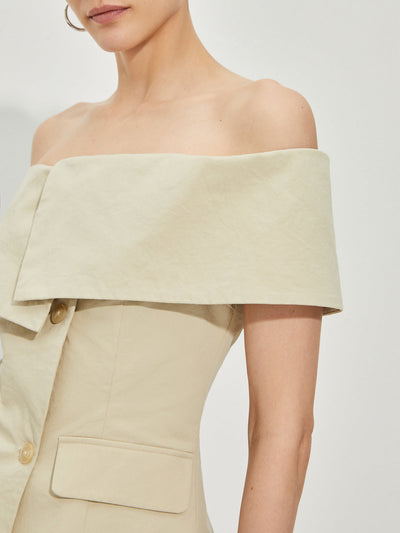 Avelena | Off-Shoulder-Blazer mit Patchwork-Muster