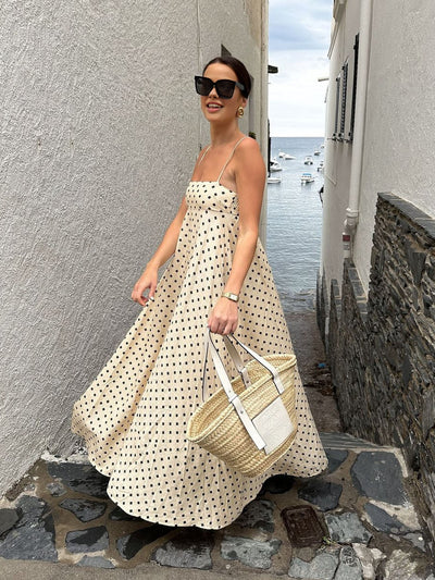 Sommerliches Maxikleid mit Spaghettiträgern – Blumenkleid