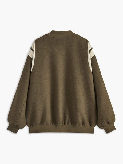 Molly | Lässige Varsity-Jacke im Retro-Stil mit gestreiften Ärmeldetails und gerippten Bündchen