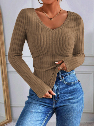 Geripptes Langarmshirt | Schlicht und Elegant | Slim Fit