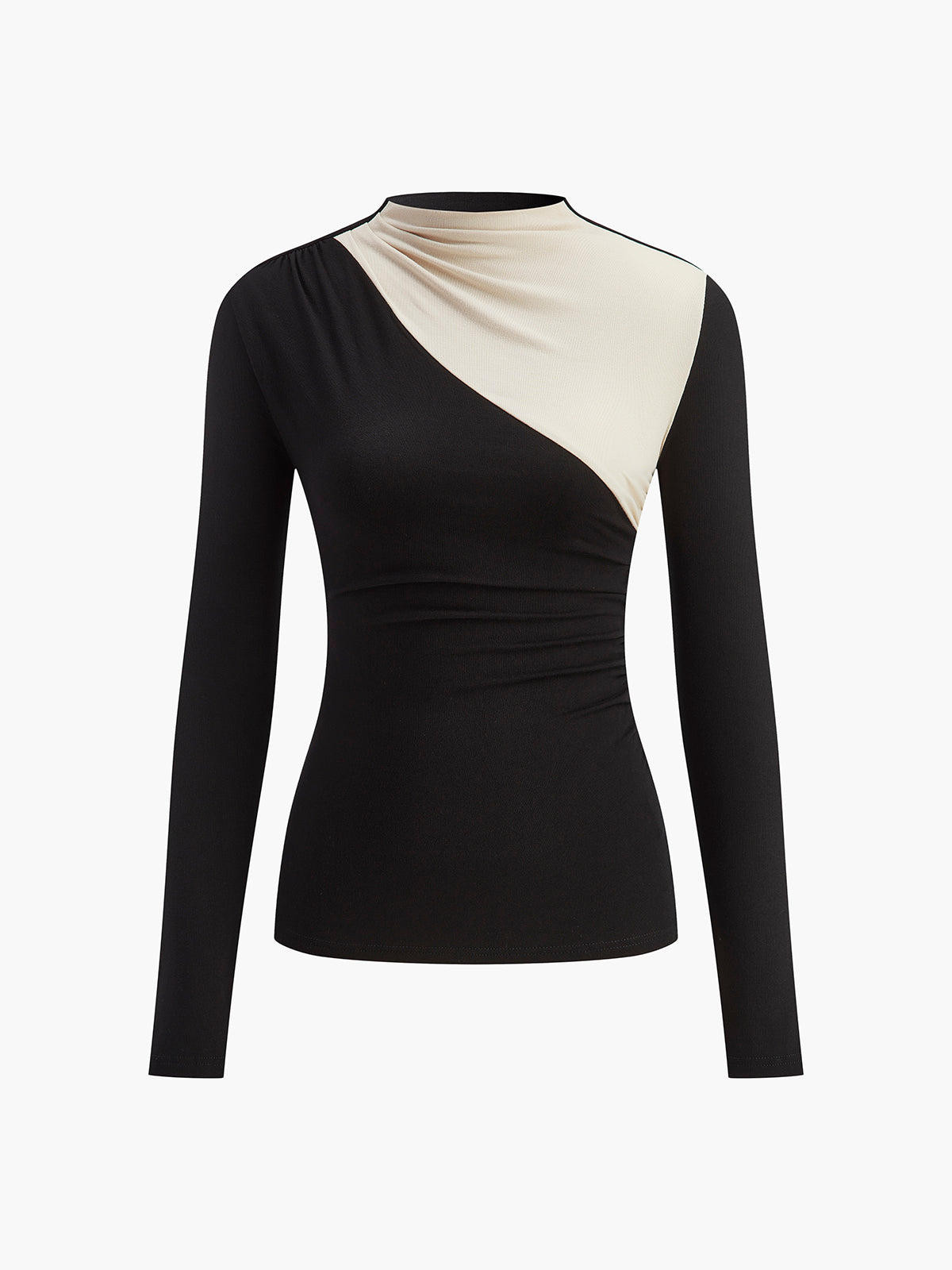Asymmetrisches Langarmshirt | Modern & Stilvoll | Kontrasteffekt