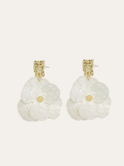 Goldene Florale Hängende Ohrringe