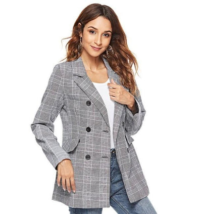 Kariertes Blazer im Doppelreiher-Stil | Modern & Vielseitig | Eleganter Look