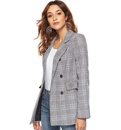 Kariertes Blazer im Doppelreiher-Stil | Modern & Vielseitig | Eleganter Look
