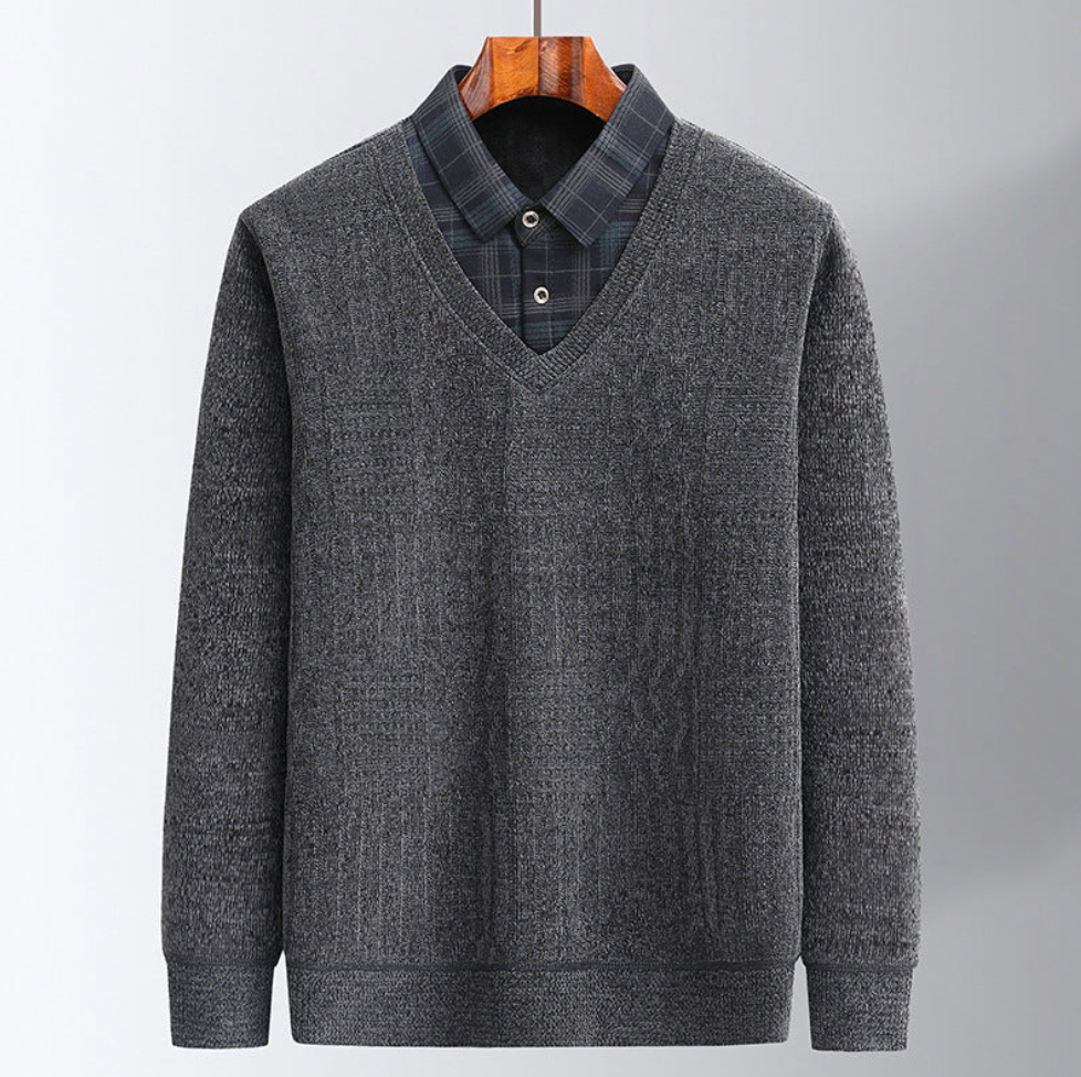Avelena | Pullover mit Hemdkragen