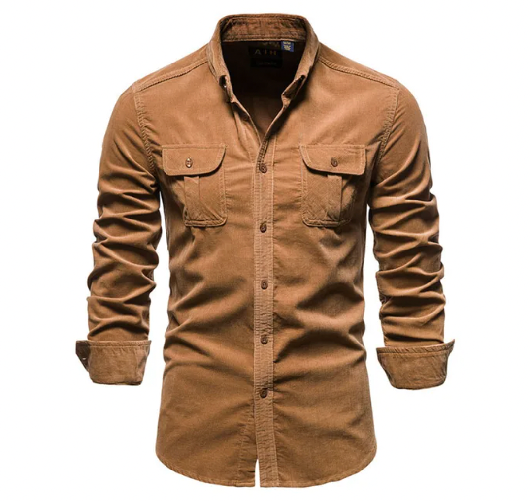 Avelena | Elegantes Cord Hemd mit Kragen