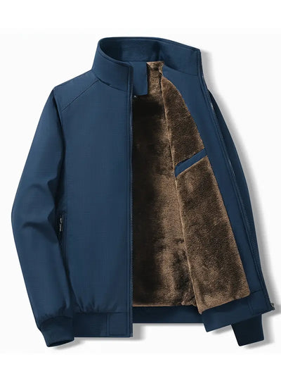 Avelena | Herren Fleecegefütterte Jacke Lässiger, Winddichter Polyester-Mantel