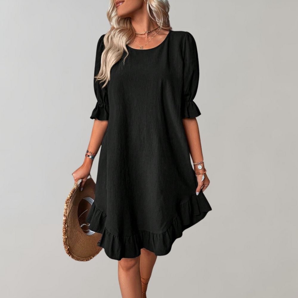 Rüschenkleid mit Puffärmeln | Feminine Eleganz | Luftige Passform