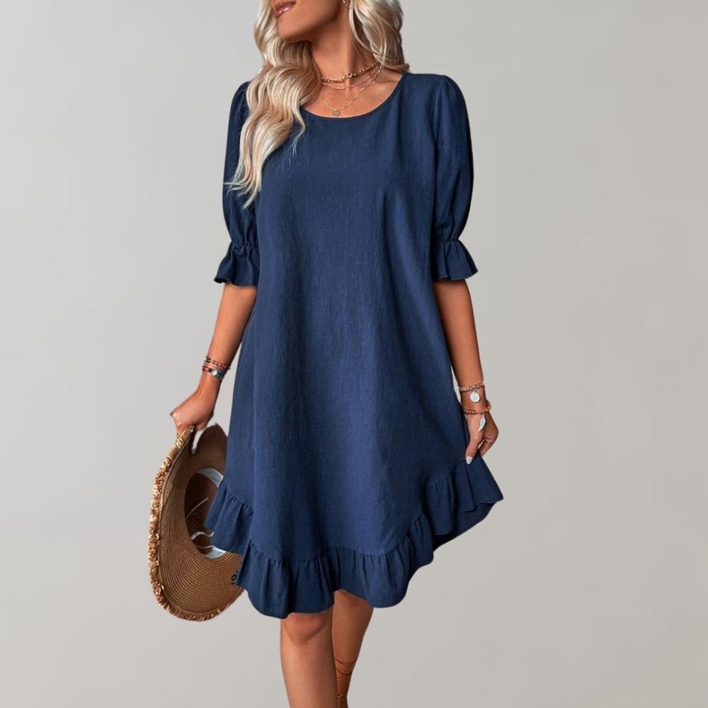 Rüschenkleid mit Puffärmeln | Feminine Eleganz | Luftige Passform