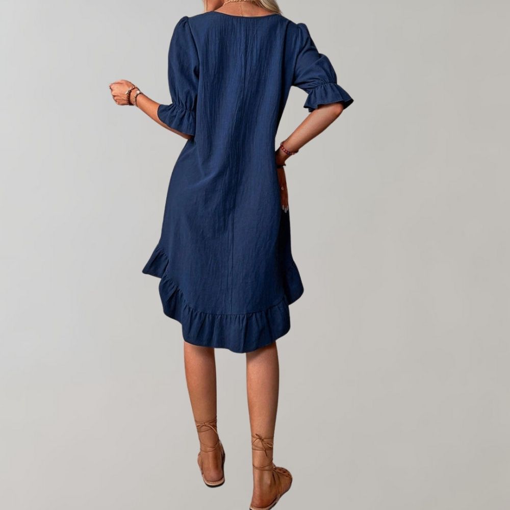 Rüschenkleid mit Puffärmeln | Feminine Eleganz | Luftige Passform