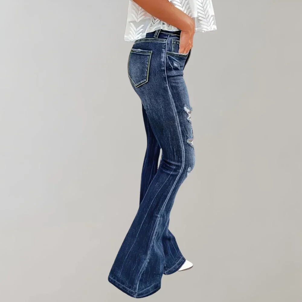 Lunareth – Stylische Schlagjeans im Used-Look