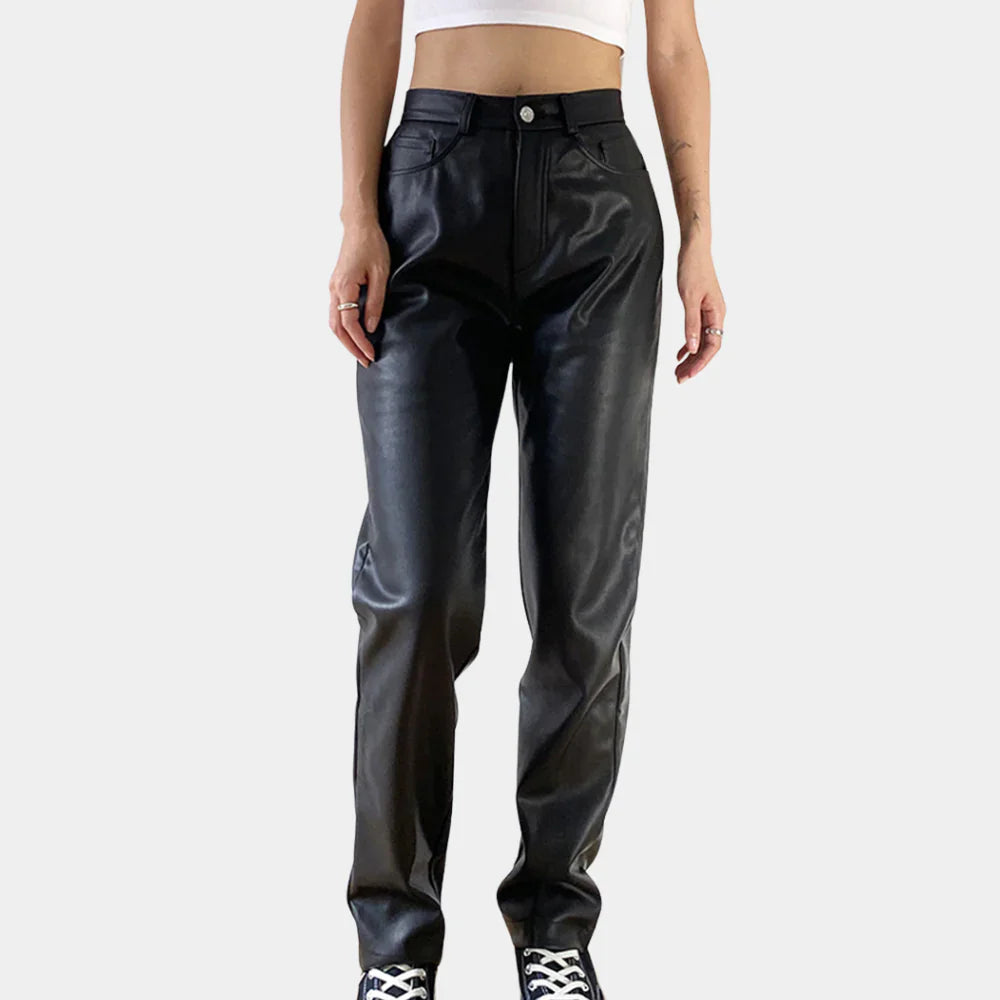 Malisora – Elegante schwarze Lederhose