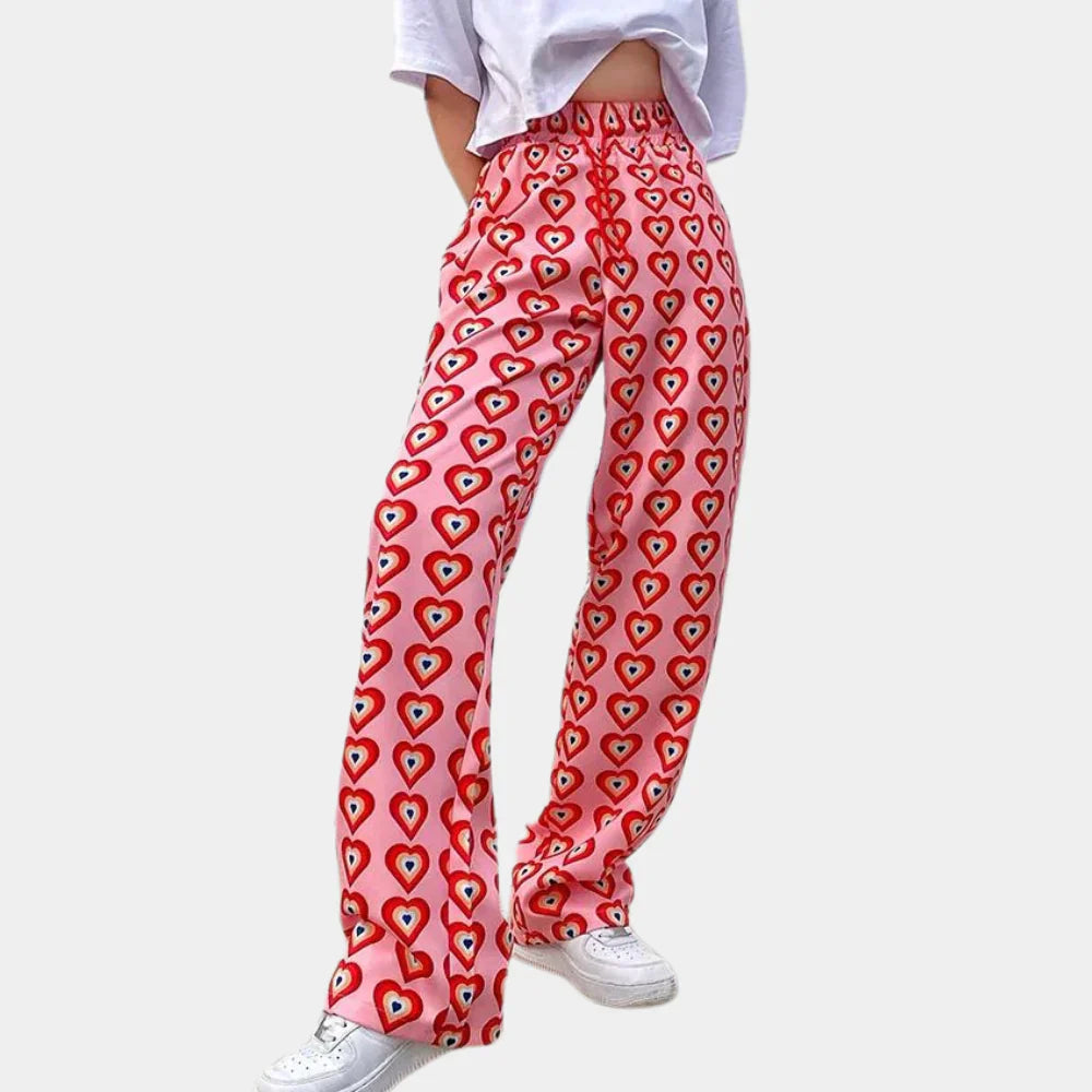 Drearielle – Weite Hose mit Herz-Print