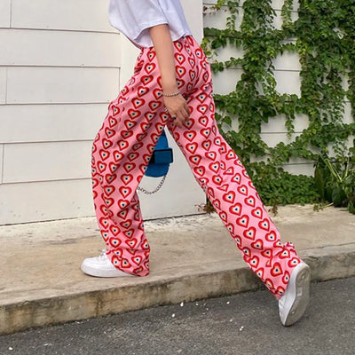 Drearielle – Weite Hose mit Herz-Print