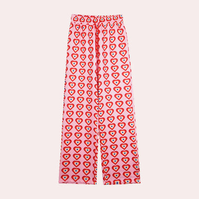 Drearielle – Weite Hose mit Herz-Print