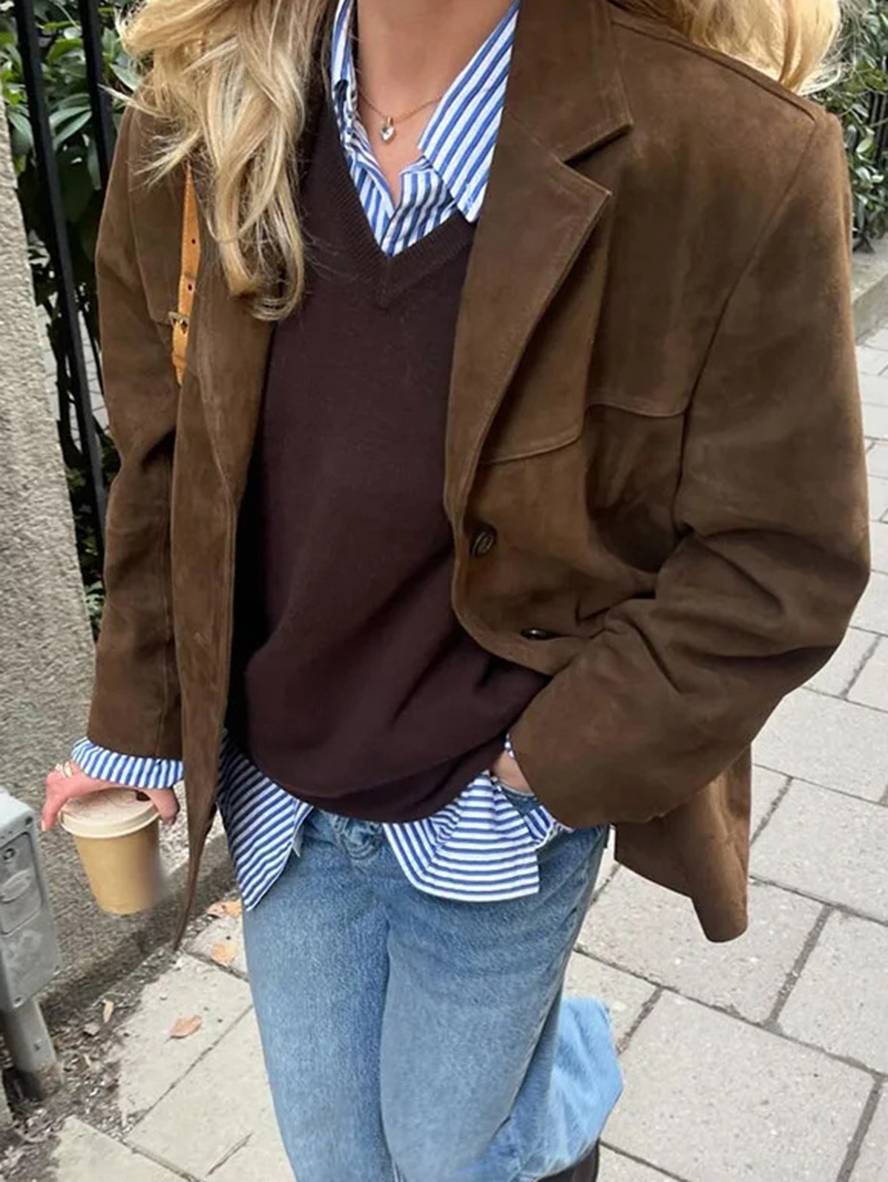 Elvia- Wildleder Blazer Jacke