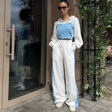 Zweiteiliges Set | Sportlicher Stil | Kontrastfarben