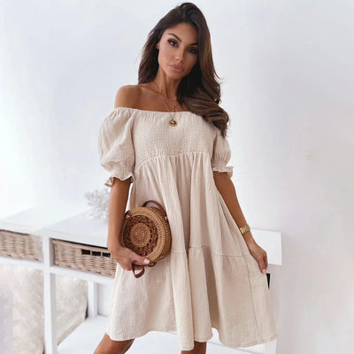 Normita – Charmantes Off-Shoulder-Kleid mit Puffärmeln