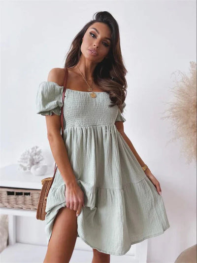 Normita – Charmantes Off-Shoulder-Kleid mit Puffärmeln