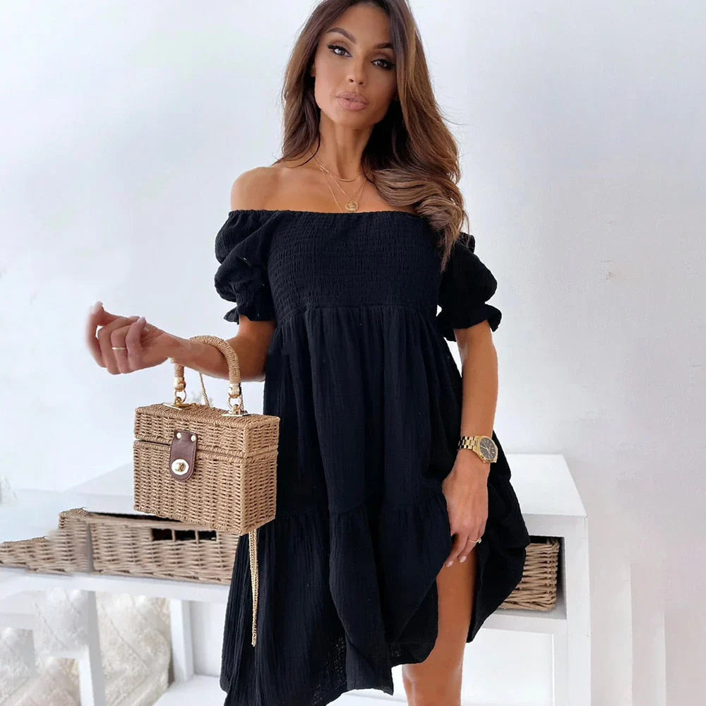 Normita – Charmantes Off-Shoulder-Kleid mit Puffärmeln