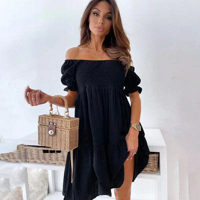 Normita – Charmantes Off-Shoulder-Kleid mit Puffärmeln