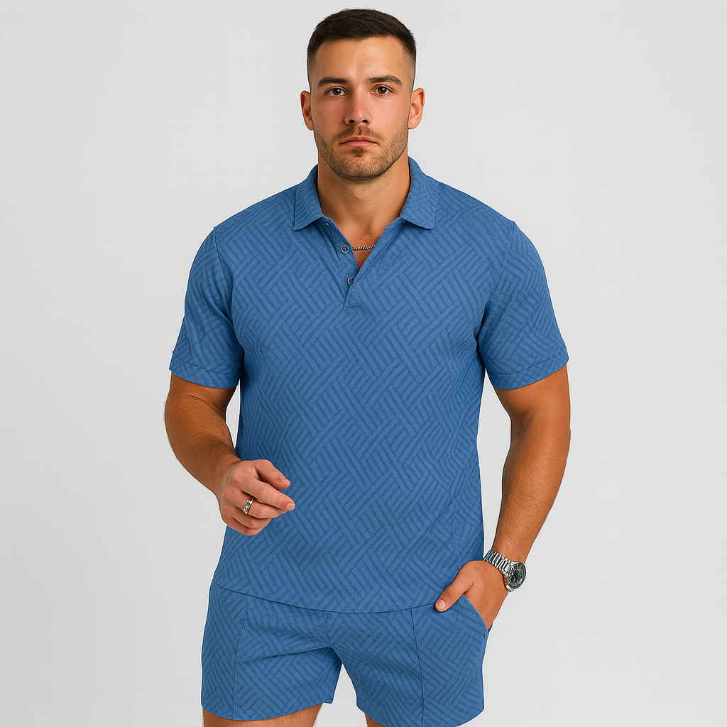 Herren Sommer Casual Set – Kurzarm-Poloshirt & passende Shorts