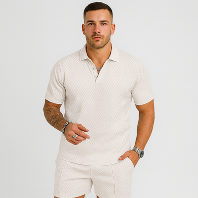 Herren Sommer Casual Set – Kurzarm-Poloshirt & passende Shorts