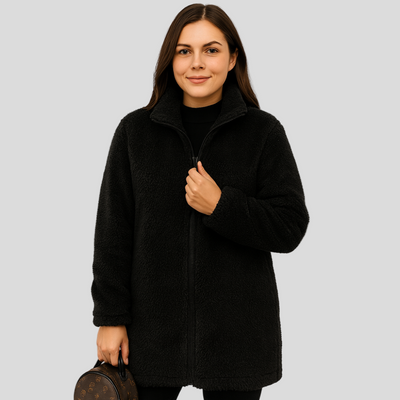 Lena | Damen Teddy-Fleece-Winterjacke mit Reißverschluss