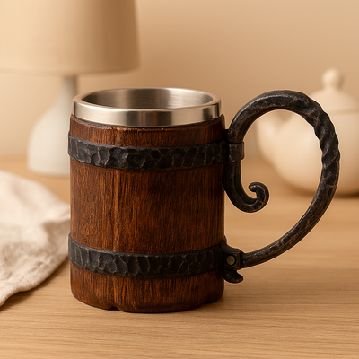 Vintage Bierkrug mit Edelstahl – Perfekt für Oktoberfest