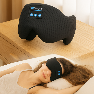 Wiederaufladbare kabellose Schlafmaske – Ultraweich mit Hakenverschluss und reisetauglichem Design