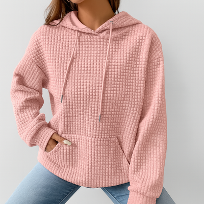 Kapuzenpullover in großen Größen – Strukturstrick mit Kordelzug & lockerer Passfor