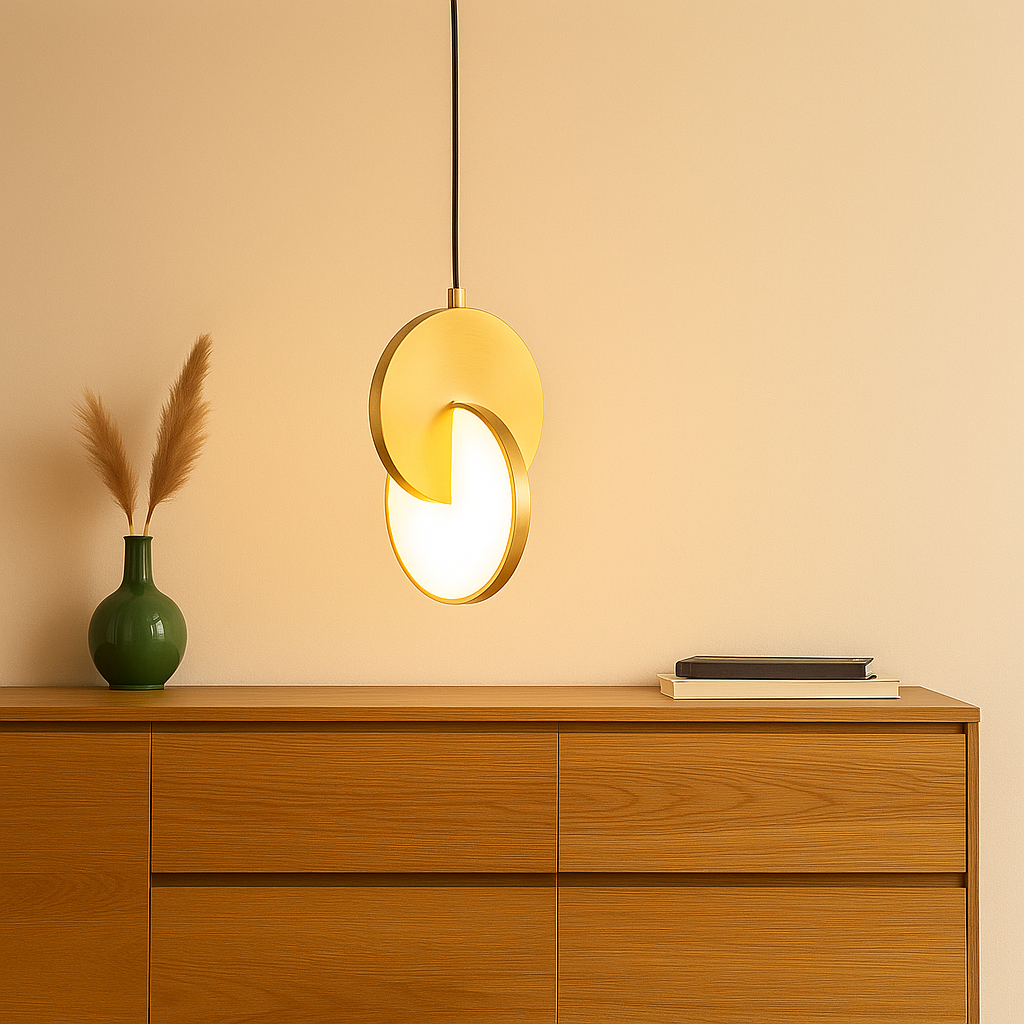 NordicGlow – Moderne skandinavische LED-Pendellampe mit rundem Rahmen und warmem Glühen