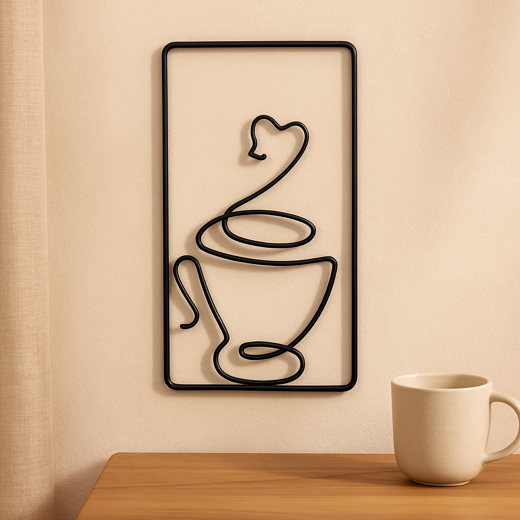 CaféCharm – Legesichere Wandkunst mit Kaffeetasse für Innen- und Außenbereich