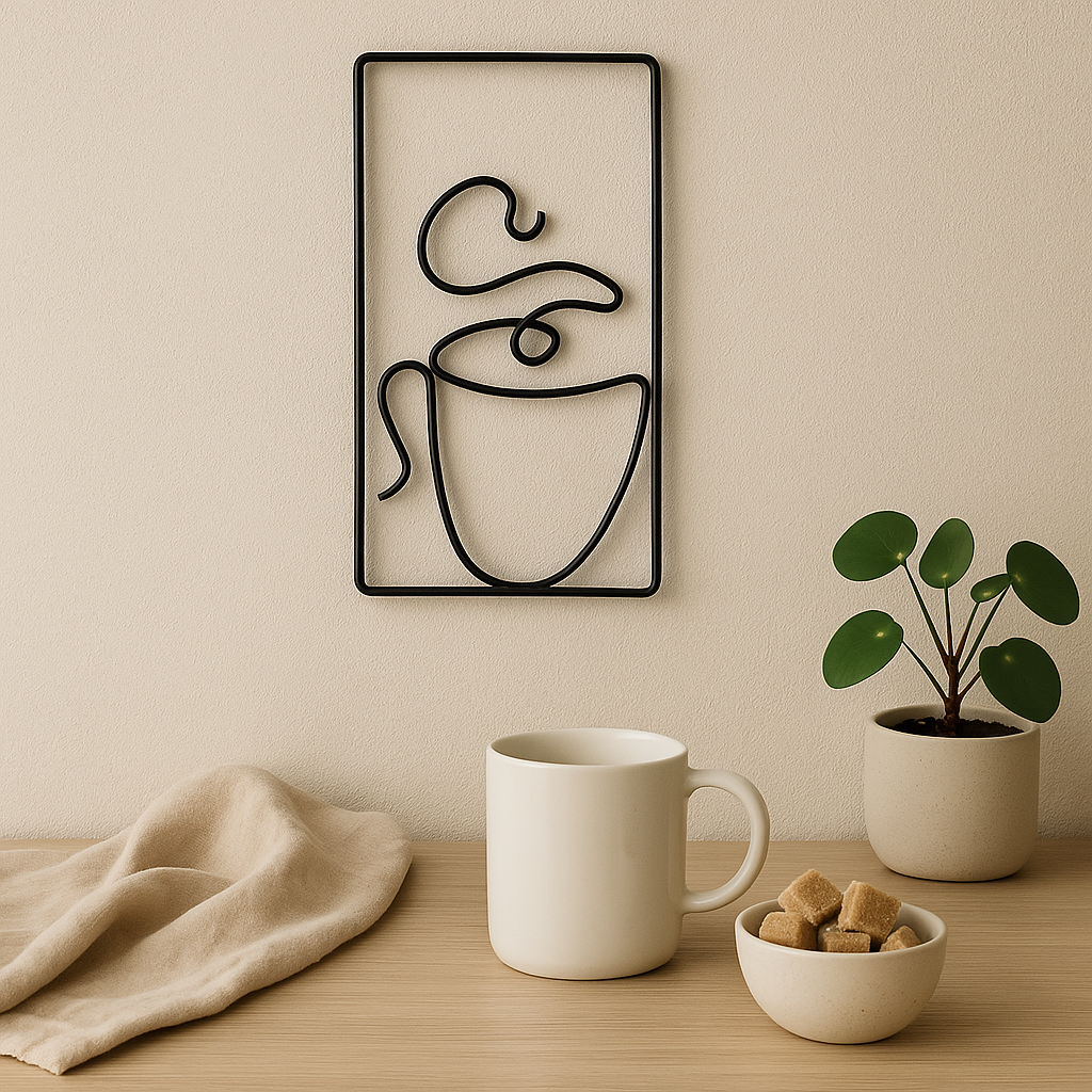 CaféCharm – Legesichere Wandkunst mit Kaffeetasse für Innen- und Außenbereich