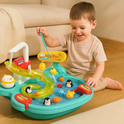 FinnyFun - Interaktives 2-in-1 Montessori-Spielzeug mit gleitendem Fisch für Kinder