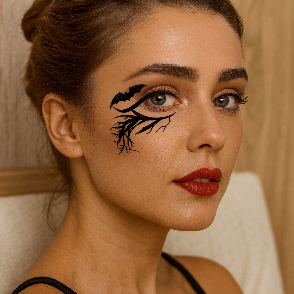 Noctora | Halloween-Tattoo-Sticker-Set mit 10 Designs für Gesicht und Körper