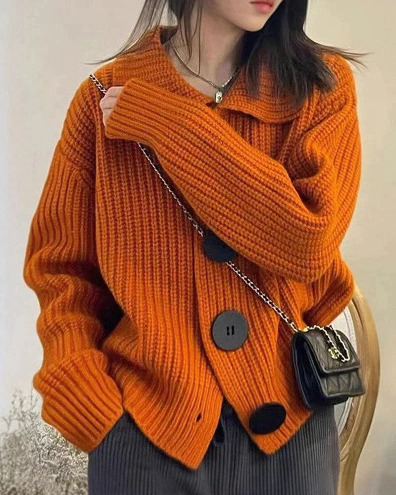 Avelena | Strickjacke mit Großem Knopf