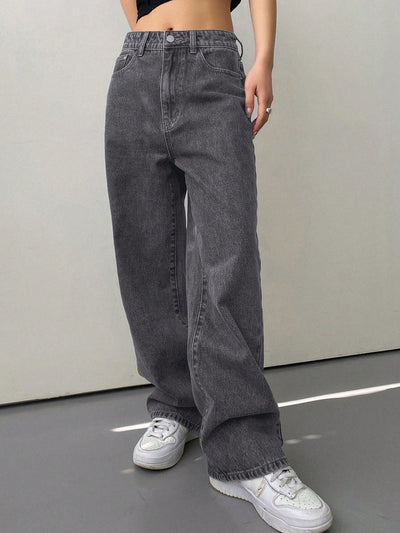 Baggy Jeans für Damen mit gerader Beinform - Lywenia