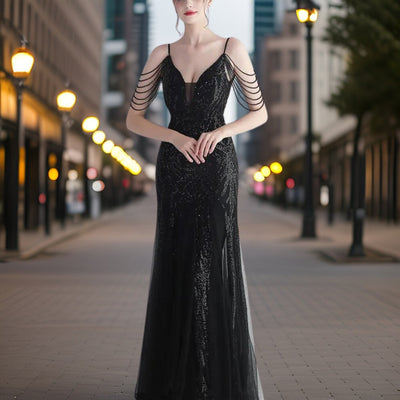 Avelena | Elegantes Perlen Abendkleid