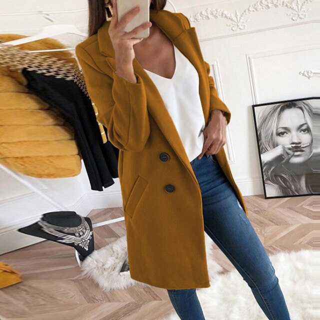 Avelena | Neue Mode Langärmlige Straßenkleidung Wollblazer