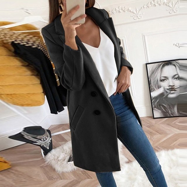 Avelena | Neue Mode Langärmlige Straßenkleidung Wollblazer
