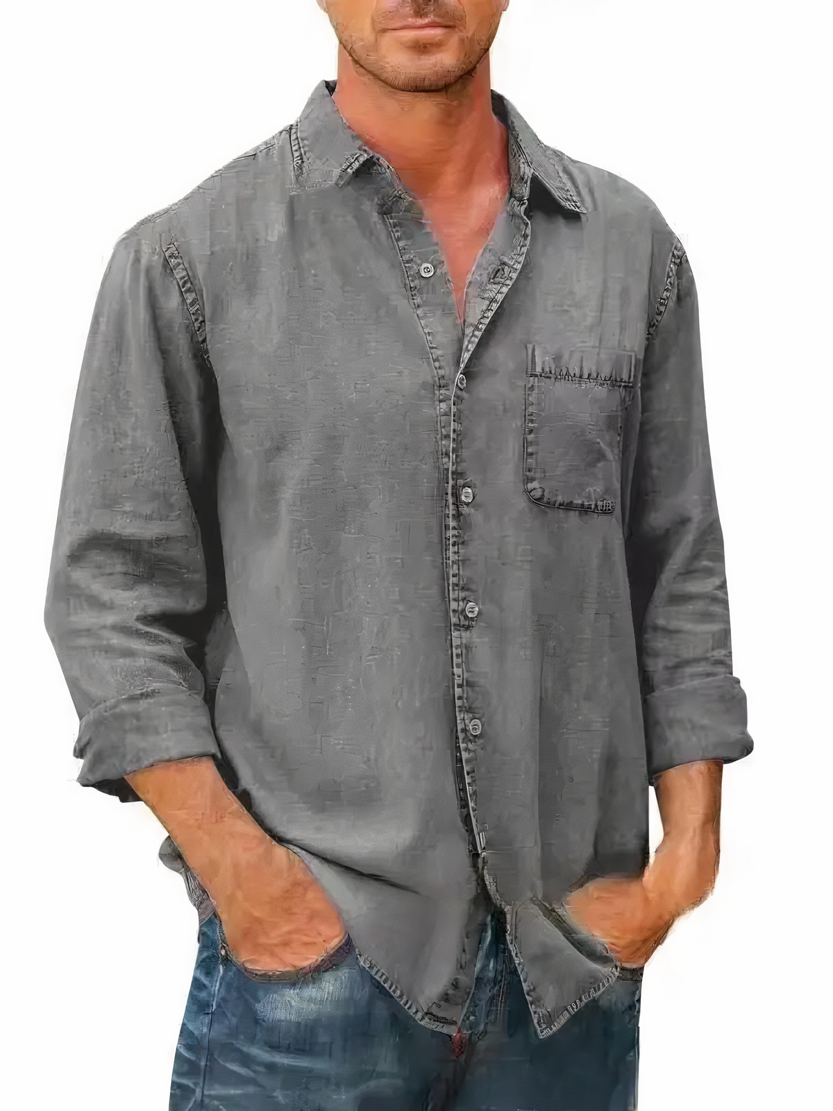Avelena | Langärmeliges Denim-Hemd
